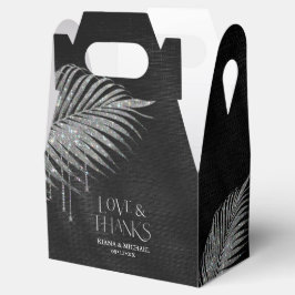 Jewel Palm Leaf Wedding Silver V2 ID830 Geschenkschachtel