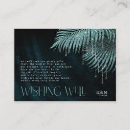 Jewel Palm Leaf wünscht Well V3 Aquamarin ID830 Begleitkarte