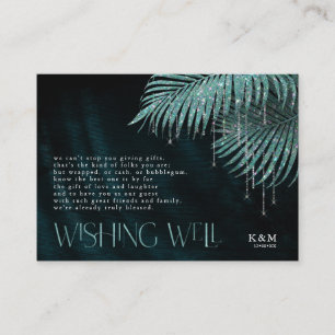 Jewel Palm Leaf wünscht Well V3 Aquamarin ID830 Begleitkarte