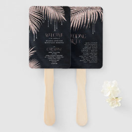 Jewel Palm Leaf Zeremonie Rose Gold ID830 Fächer