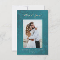 Jewel Peacock Tone Hochzeit Danke Karte