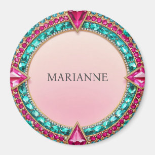 Jewel Pink und Türkis Magnet