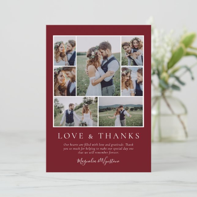 Jewel Red Photo Collage Amour et Merci Mariage (Debout devant)
