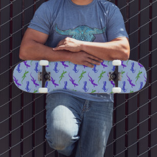 Jewel Salamander in Blau und Grün Skateboard