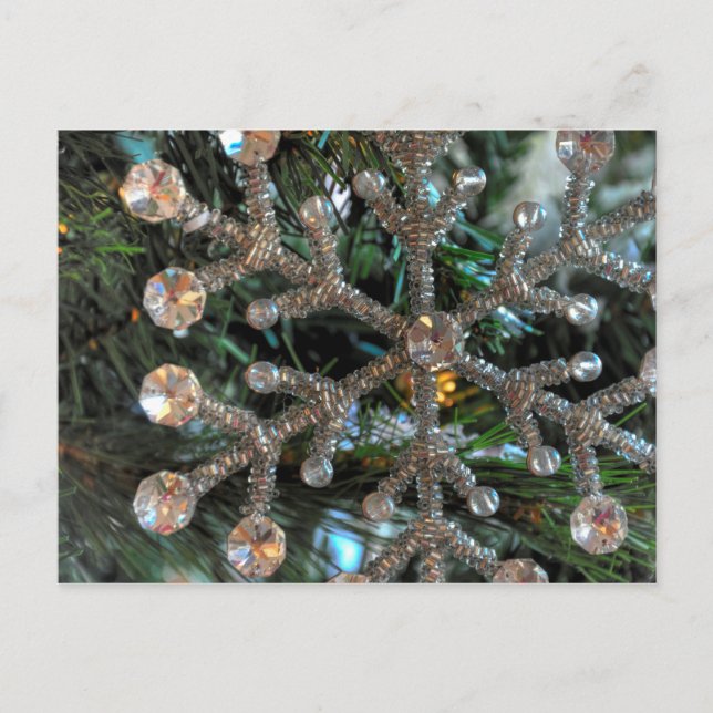 Jewel Snowflake, Weihnachtsbaum, Ziergegend Postkarte (Vorderseite)