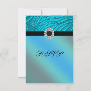 Jewel Teal Blue Zèbre RSVP