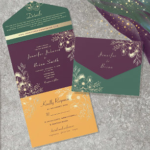 Jewel-Ton Hochzeit All In One Einladung
