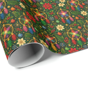 Jewel-Ton-Stern-Laterne-Weihnachtsverpackungspapie Geschenkpapier