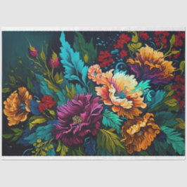 Jewel Tone Atemberaubendes Blumenteppichpapier Seidenpapier