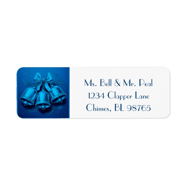 Jewel Tone Bells Christmas Return Address Label (Vorne)