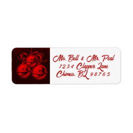 Jewel Tone Bells Christmas Return Address Label