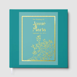 Jewel Tone Blue Wedding Foil Gästebuch