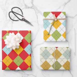 Jewel Tone Christmas Wrap - Designer Muster Geschenkpapier Set