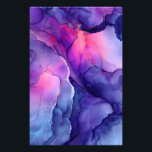 Jewel Tone Fluid Resin Nebula Glow Fotodruck<br><div class="desc">Deep indigo and sapphire blues swirl into electric turquoise, cyan, and lavender, pierced by vivid hot pink, magenta, and coral veins that glow like molten light. Fine metallic gold and copper flecks shimmer across the glossy surface, creating cosmic depth, luminous movement, and the illusion of nebulae, auroras, or polished gemstone...</div>