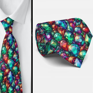 Jewel Tone Gemstone Pattern Krawatte