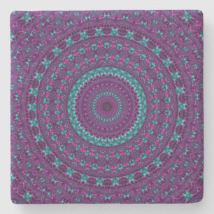 Jewel Tone Kaleidoskop Steinuntersetzer