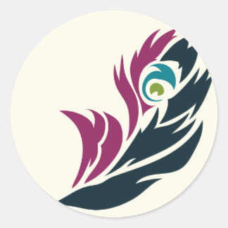 Jewel Tone Peacock Feather Sticker