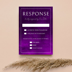 Jewel Tone Romance   Amethyst   Hochzeit RSVP Karte