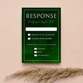 Jewel Tone Romance | Emerald | Hochzeit RSVP Karte