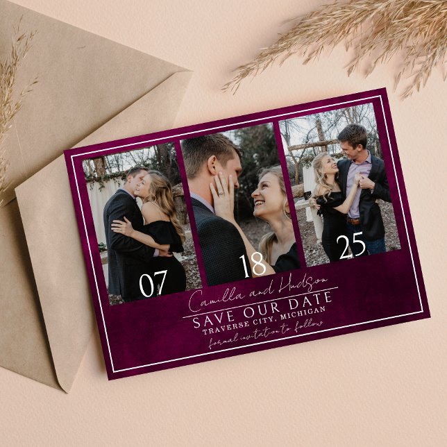 Jewel Tone Romance | Granatfarben | Hochzeit Save The Date (Von Creator hochgeladen)