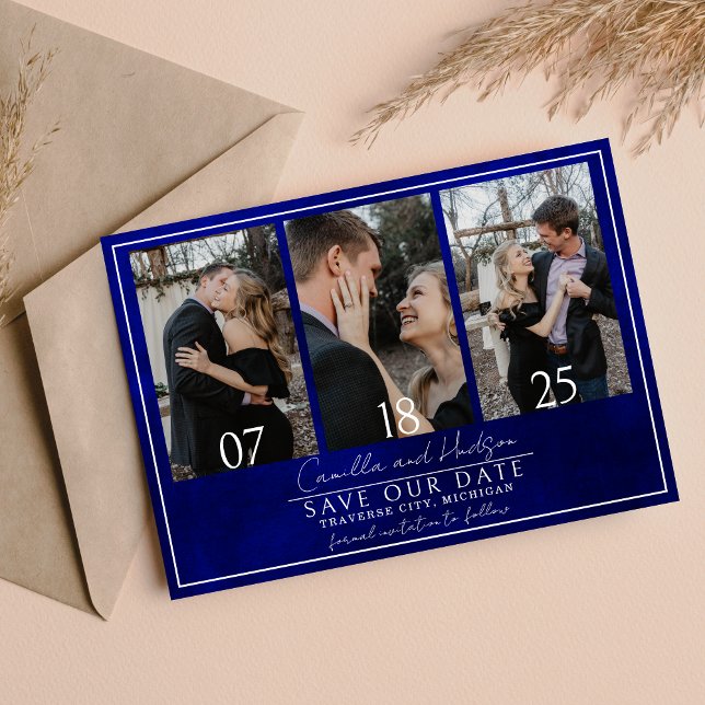 Jewel Tone Romance | Saphirblau | Hochzeit Save The Date (Von Creator hochgeladen)