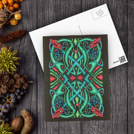 Jewel Töne Verzierten keltischen Drachen kennen Sc Postkarte