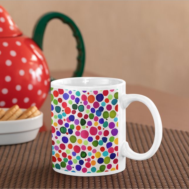 Jewel Tone Watercolor Dots Kaffeetasse (Von Creator hochgeladen)