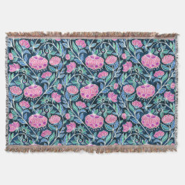 Jewel Toned Boho Chalk Chintz Floral Pattern Decke