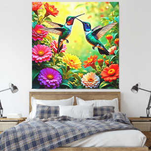 Jewel Toned Hummingbird Magic Design Leinwanddruck