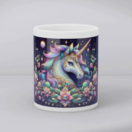 Jewel Toned Unicorn Floral Fantasy Tasse
