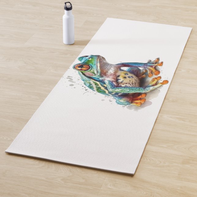 Jewel Toned Watercolor Frog Yogamatte (Beispiel)
