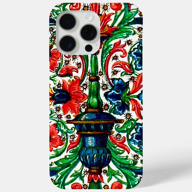 Jewel Tones Mittelalterliches Manuskript-Blume Sku Case-Mate iPhone Hülle (Rückseite)