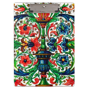 Jewel Tones Mittelalterliches Manuskript-Blume Sku Klemmbrett
