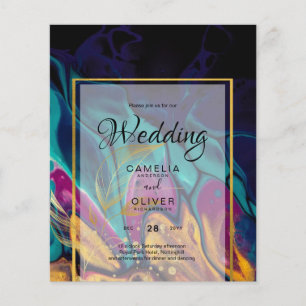 Jewel Tones WEDING INK Plum Lila Aquamarin Navy Go Flyer
