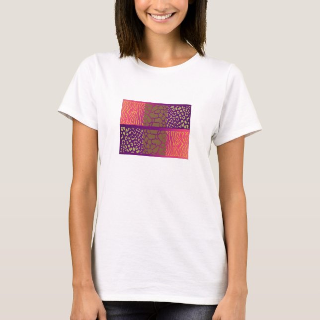 Jewel Tones Wild Animal Print T-Shirt (Vorderseite)