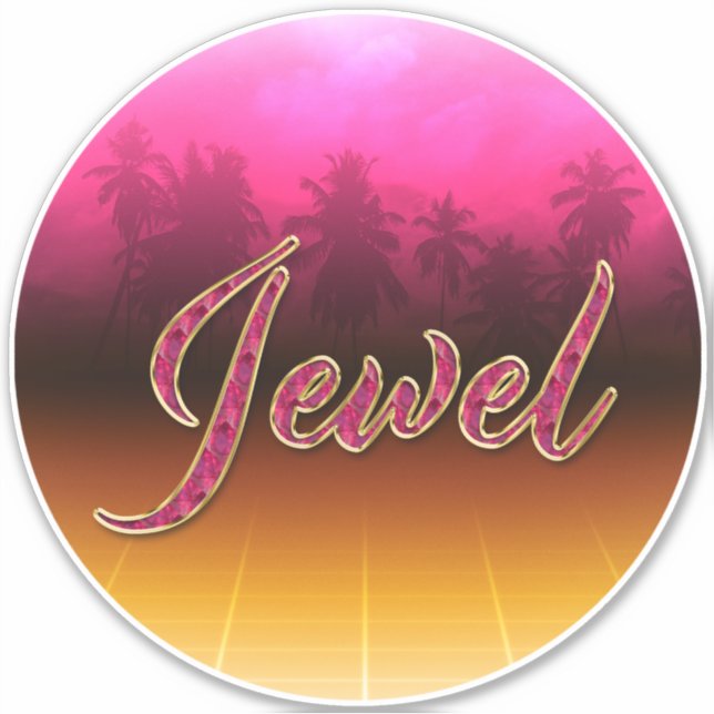 Jewel Vorname Name golden pink Aufkleber Sticker (Vorderseite)