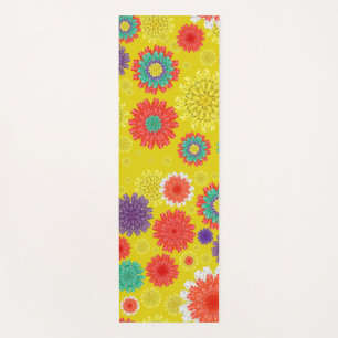 JEWEL Yoga Mat, Blume, gelb, Lila, rot Yogamatte
