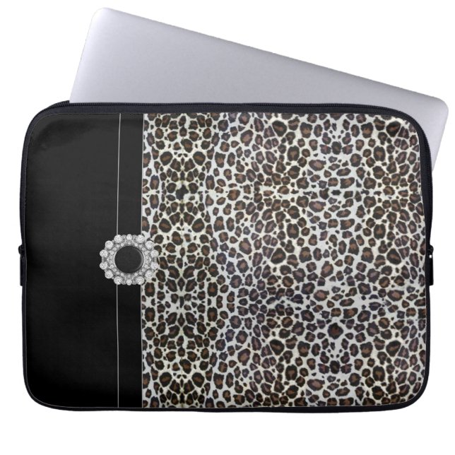 Jewele Black Leopard Laptop Sleeve (Vorderseite)