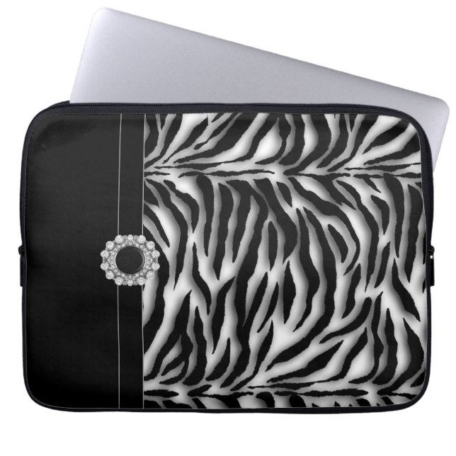 Jewele Black Zebra Laptop Sleeve (Vorderseite)