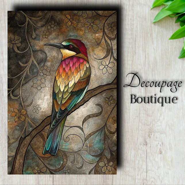 Jeweled Bee-Eater Decoupage Seidenpapier (Jeweled Bee-Eater Decoupage Tissue Paper)