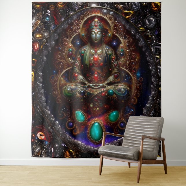 Jeweled Buddha Mother Wandteppich (Beispiel)