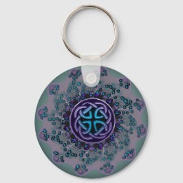 Jeweled Celtic Fraktal Mandala Schlüsselanhänger