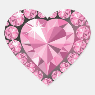 Jeweled Diamant-Herz-geformter Aufkleber