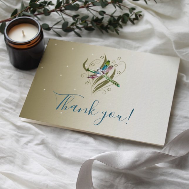 Jeweled Dragonfly Wedding Danke Karten (Jeweled Dragonfly Wedding Thank You)