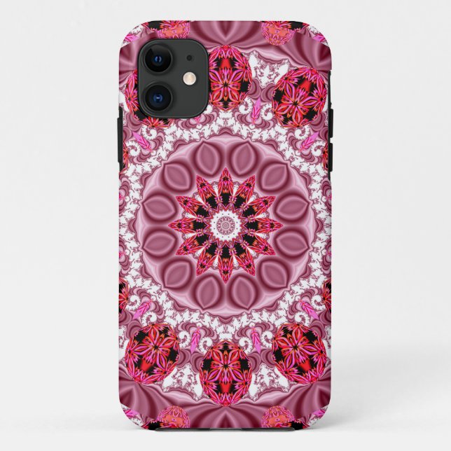 Jeweled Fans, abstrakte Spitze-Süßigkeit, rote Case-Mate iPhone Hülle (Rückseite)