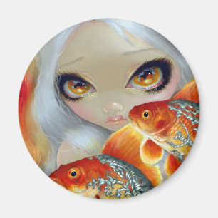"Jeweled Fische:  Silber-und Gold" Magnet