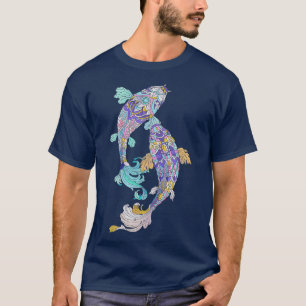 Jeweled Koi Fish Koi Lover Türkis Lila Pink T-Shirt