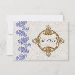 Jeweled Lavender Blätter Wedding RSVP Karte