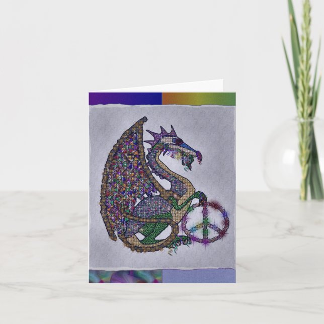 Jeweled Peace Dragon Feiertagskarte (Vorderseite)