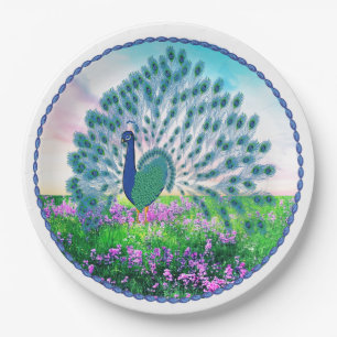 Jeweled Peacock Pappteller